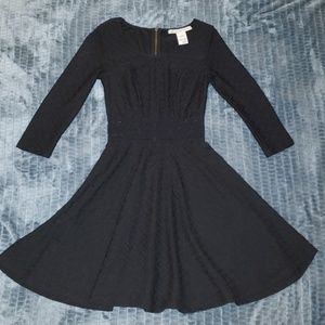 American Rag black 3/4 sleeve skater dress XXS